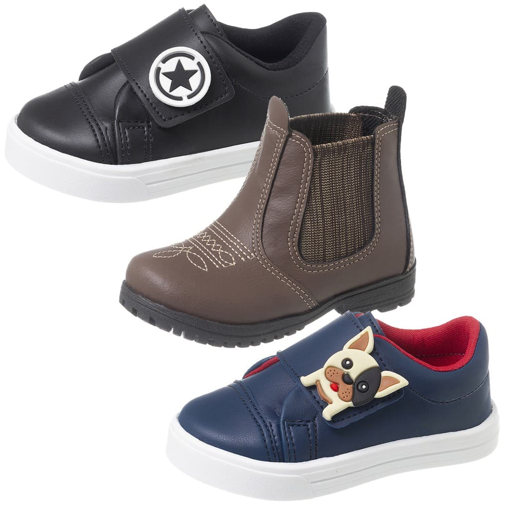 Kit 3 pares Tênis Botinha Menino Combo Infantil Volta As Aulas Masculino Sapatenis  Botina Jequinha Infantil Menino