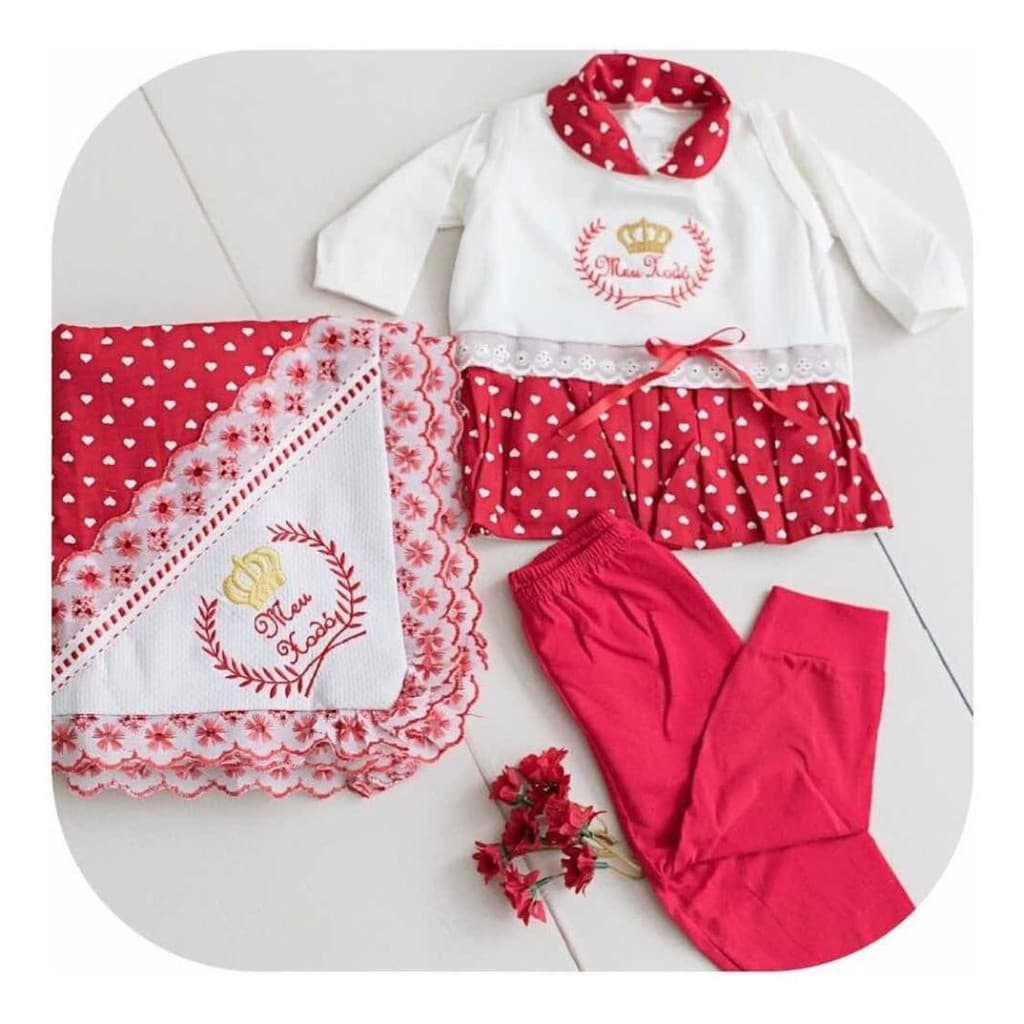 Kit  Saída De Maternidade Completo  Para Bebê Reborn 48 a 52 cm