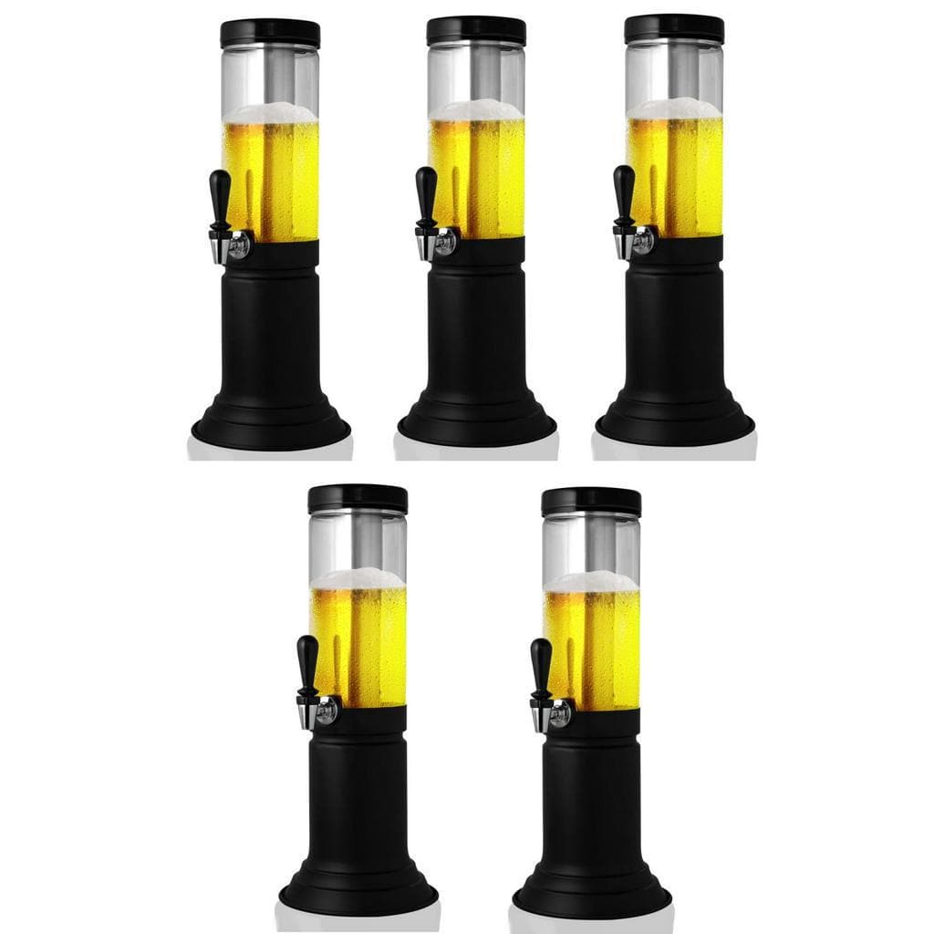 Kit com 5 - Torre de Chopp com Porta Gelo, Recipiente para 1,5 Litros em PET Use Como Chopeira ou Cervejeira