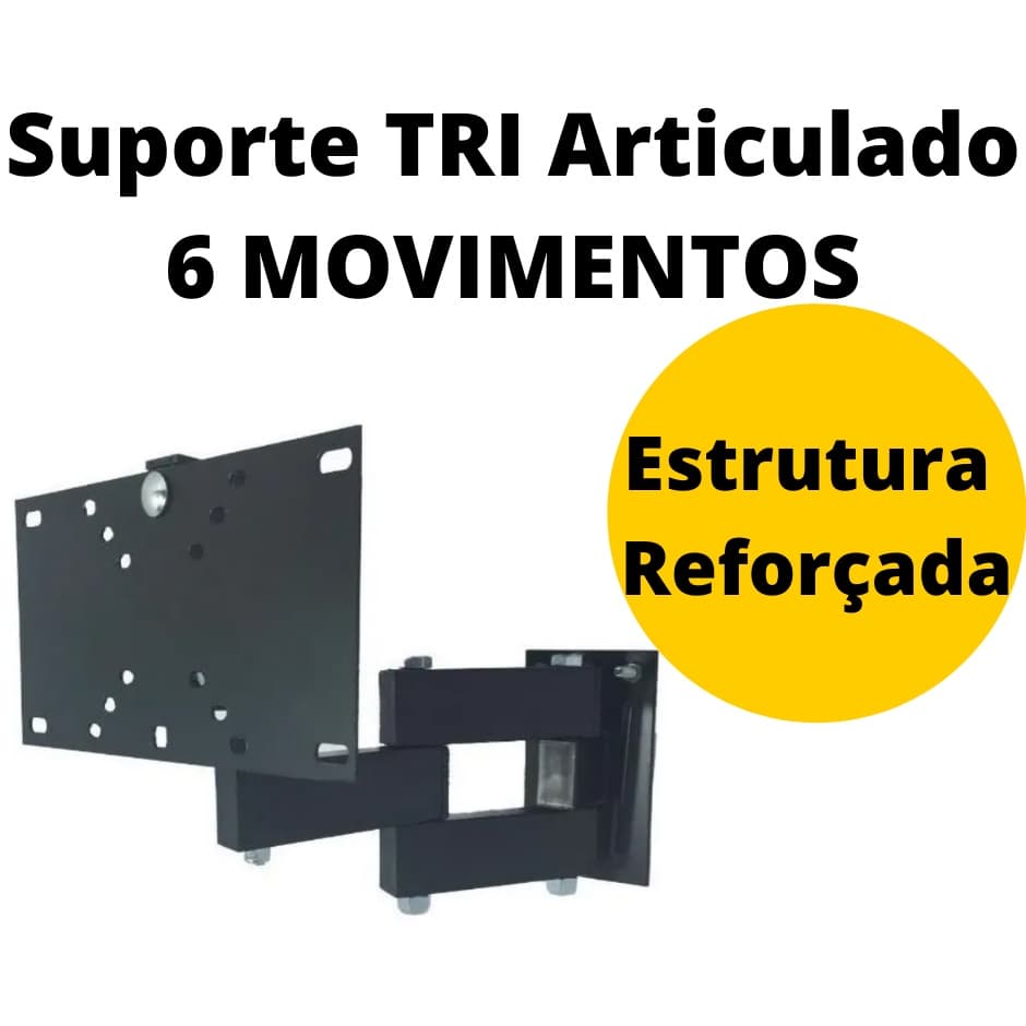 Suporte Tv Monitor Parede Lcd Led Plasma 6movimentos 15 20 22 27 29 32 39 40 42 43 47 49 50   Polegadas Braço movimento