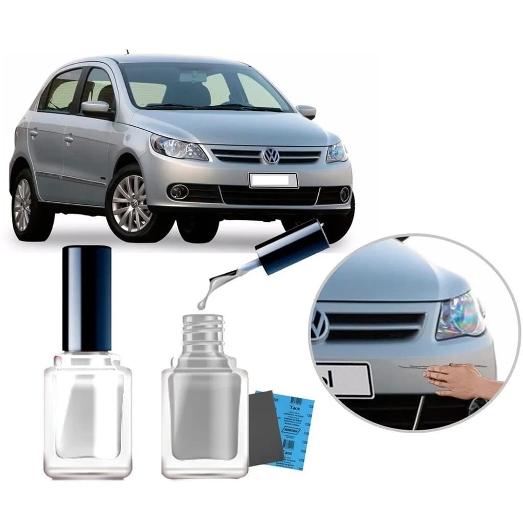Tinta Tira Risco Automotivo Cor Carro Vw Gol G5 2009 2010 2011 2012 2013 Prata Siriús - Cor Original