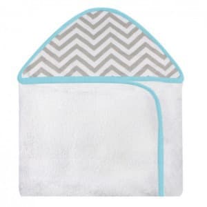 Toalha Com Capuz Estampado Chevron ZigZag Tiffany Forrada Com Tecido Toalha Fralda 100% Algodão