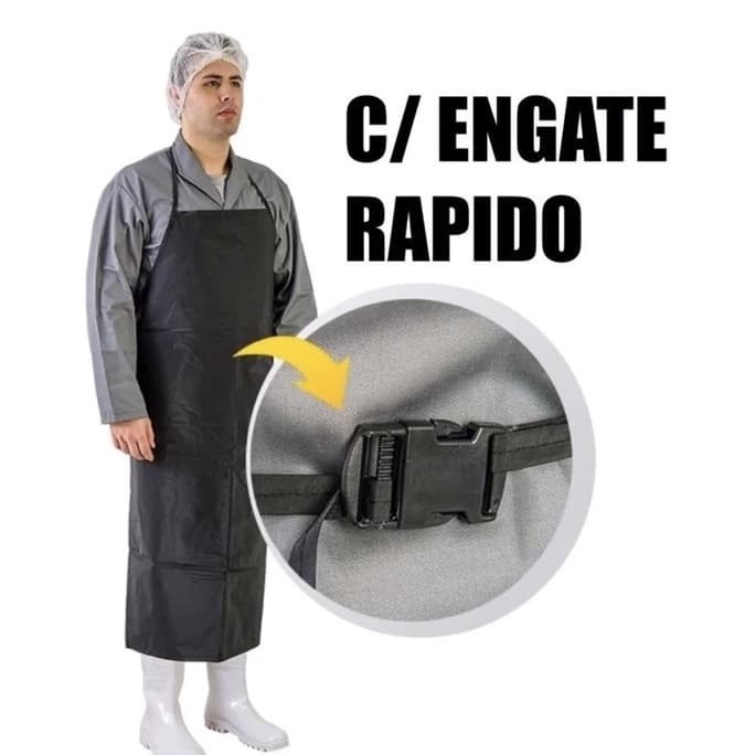 Avental impermeável PVC plástico Preto forrado cozinha açougue soldado amarelo branco e transparente em vinil