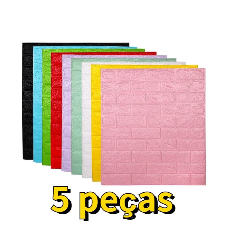 Papel De Parede De 5 Peças Adesivo De Tijolo 3D Para Decoração