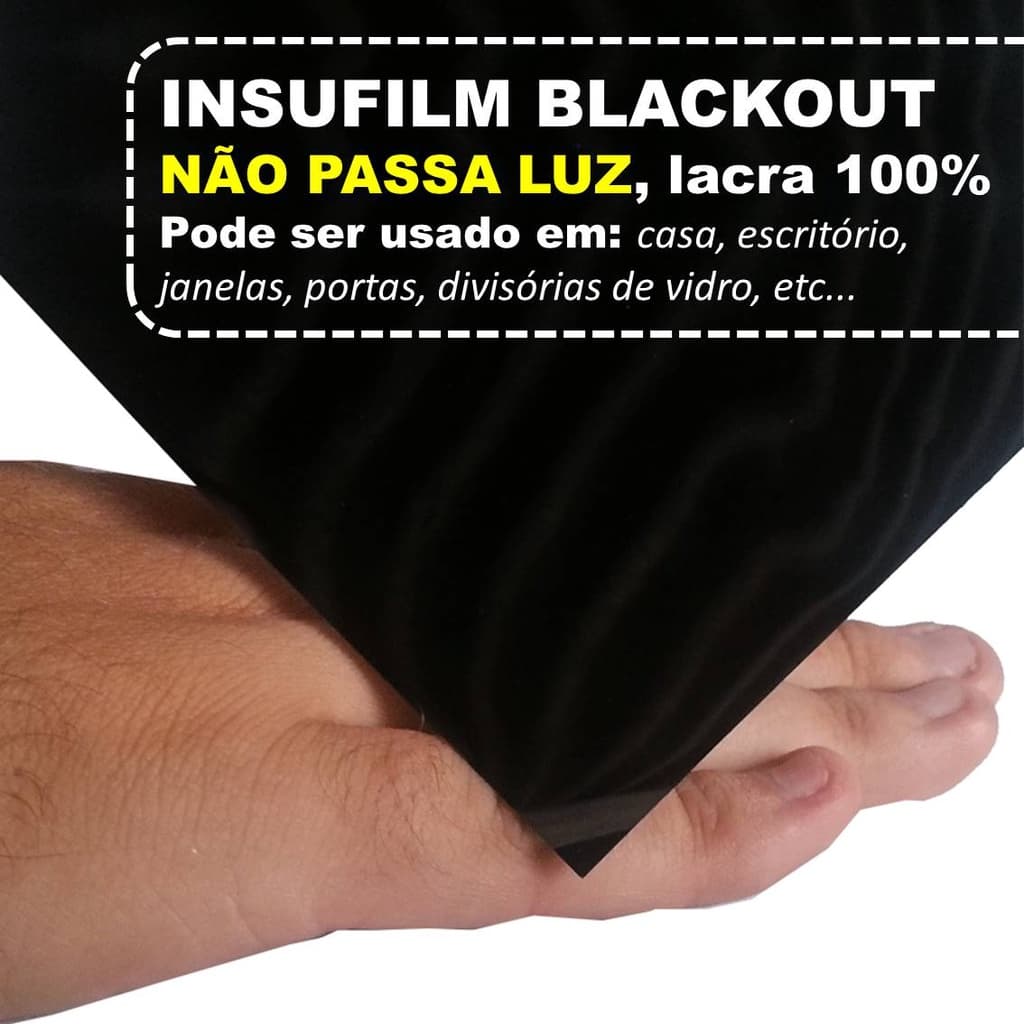 Película Insulfilm Blackout Lacra 100% Porta Janela + Espátula + Estilete 0,75m 75cm