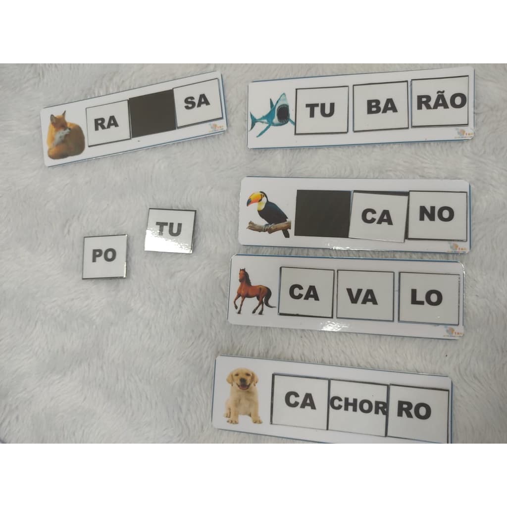 Sílabas Simples E COMPLEXAS Material Estruturado Pedagógico Família Silábica fichas com imã para crianças alfabetização