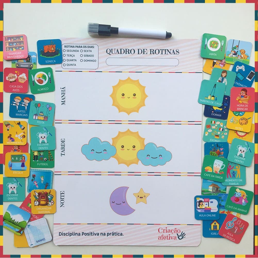 Quadro de rotinas de imã Shopee / Rotina escolar / Quadro de tarefas Infantil /Quadro educativo