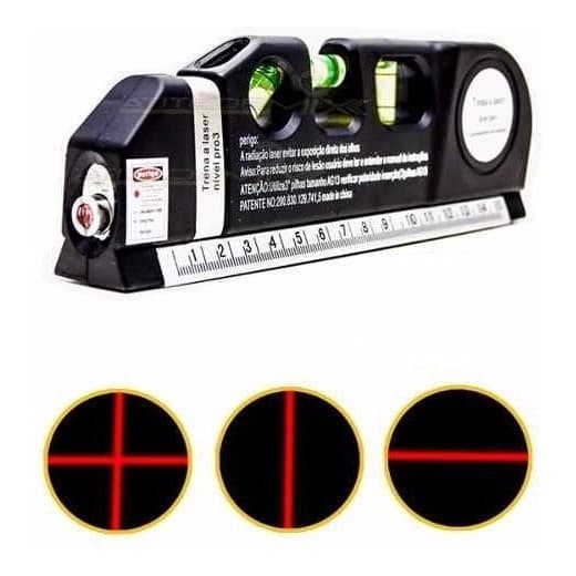 Nível Nivelador Laser Trena 3 Bolhas Horizontal Vertical