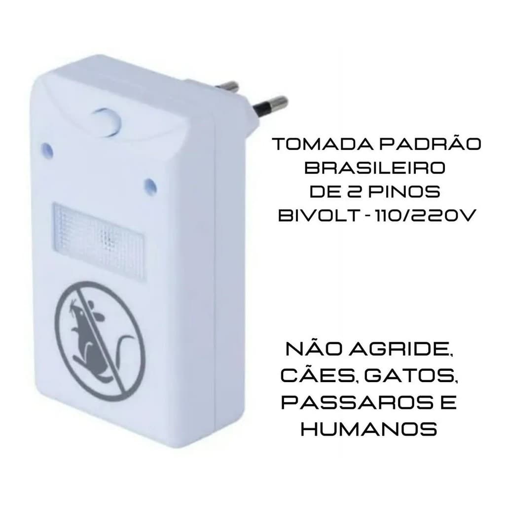 Repelente Eletrônico Espanta Ratos Baratas Insetos tomada