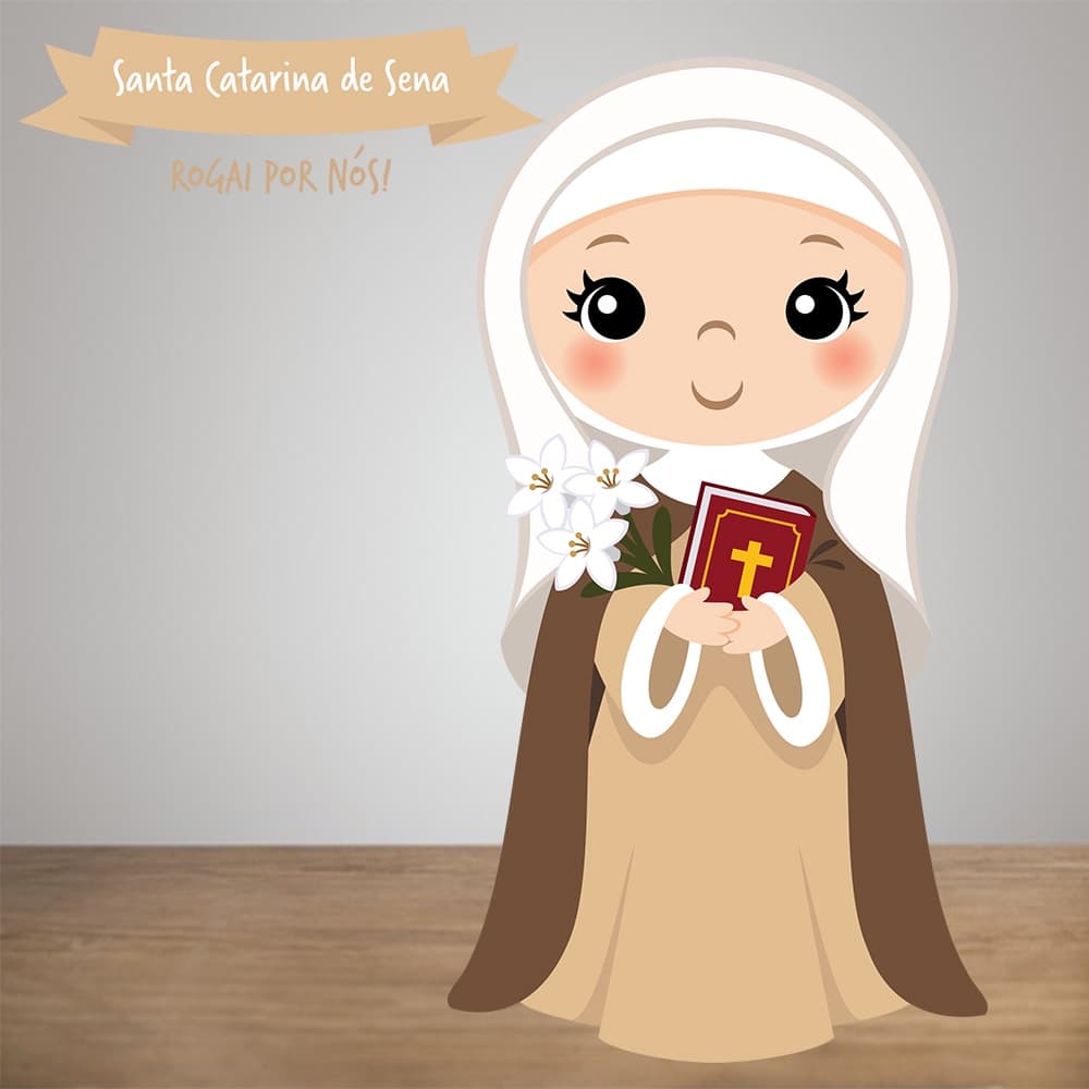 Almofada Naninha Recortada Santa Catarina de Siena Católico