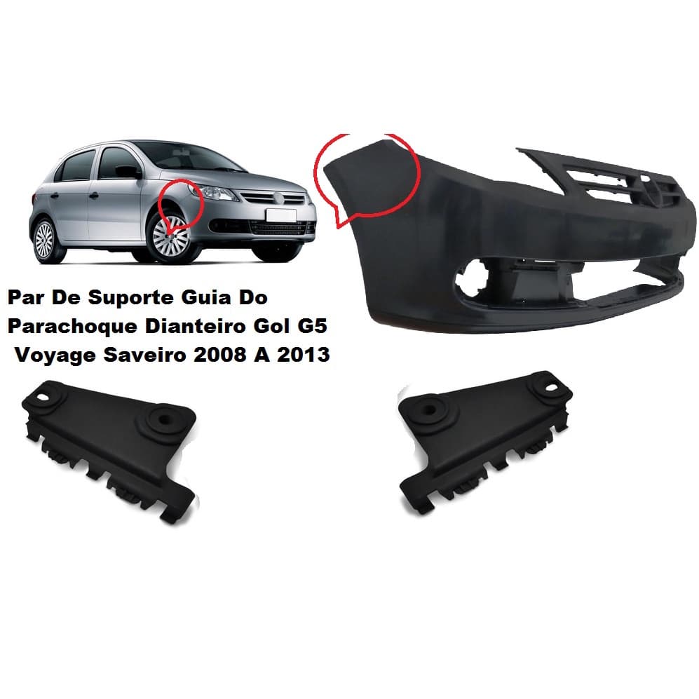 Par Guia Suporte Parachoque Dianteiro Gol Saveiro Voyage G5