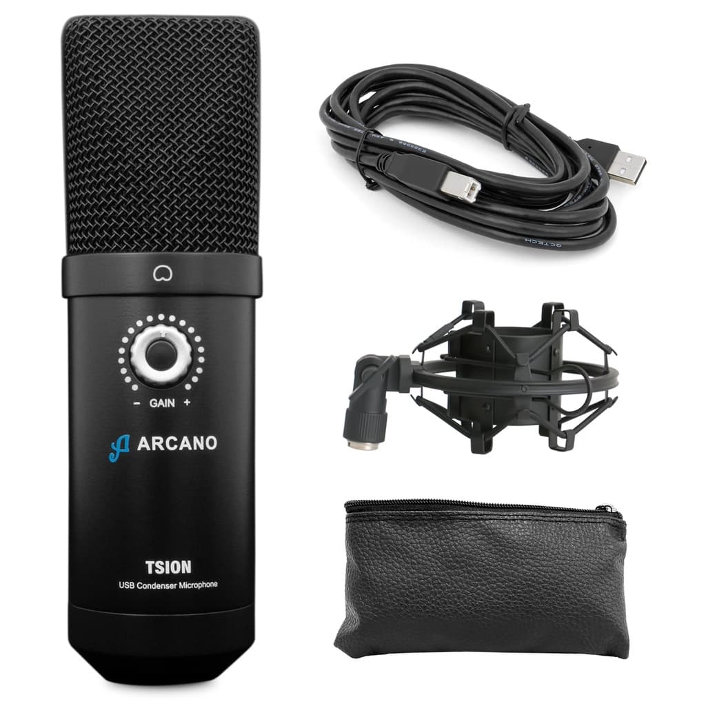 Microfone condensador com fio USB Arcano TSION