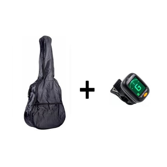 Kit Capa Bag 41'' Simples para Violão +  Afinador Digital Smiger GD-JA22