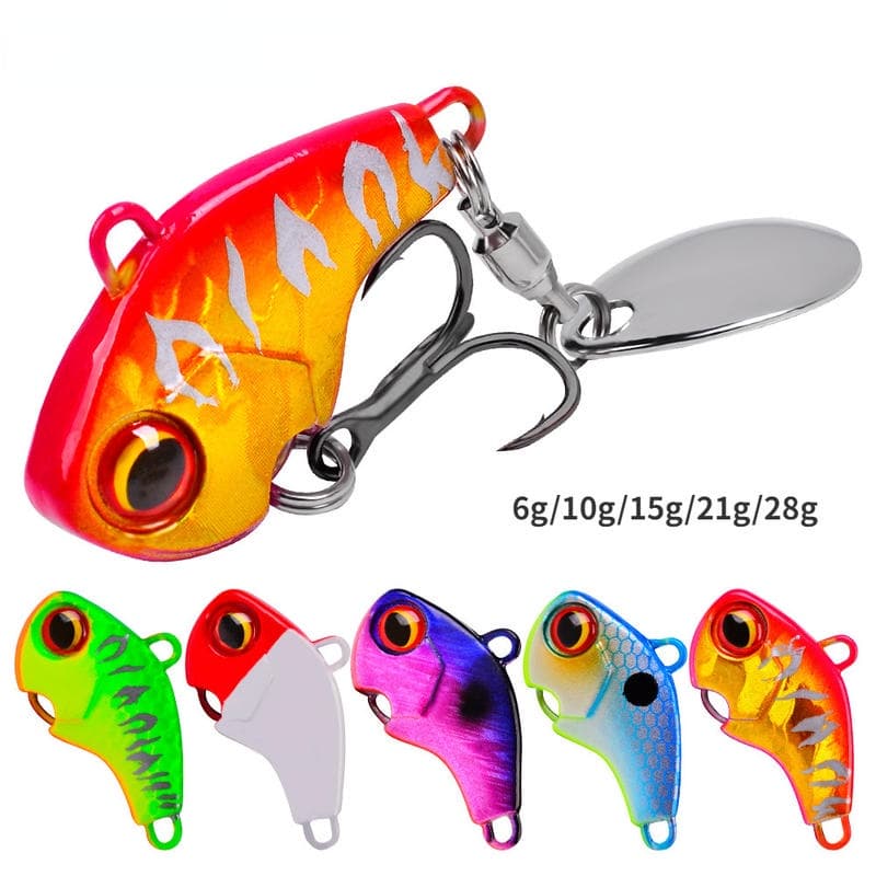 DUOYU Isca Artificial Mini Lantejoulas VIB 6G 10G 15G 21G 28G Rotativa Afundando Biônica De Pesca
