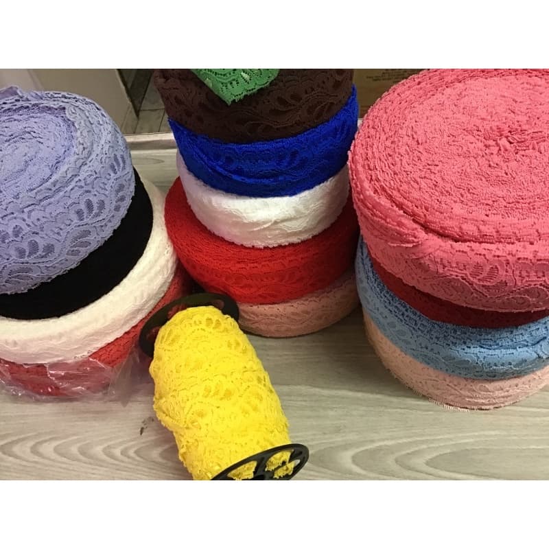 Renda Elastano 5cm de Largura (estica) - 5m, 10m ou 20m - Armarinho Artesanato Moda Pet 4,5cm