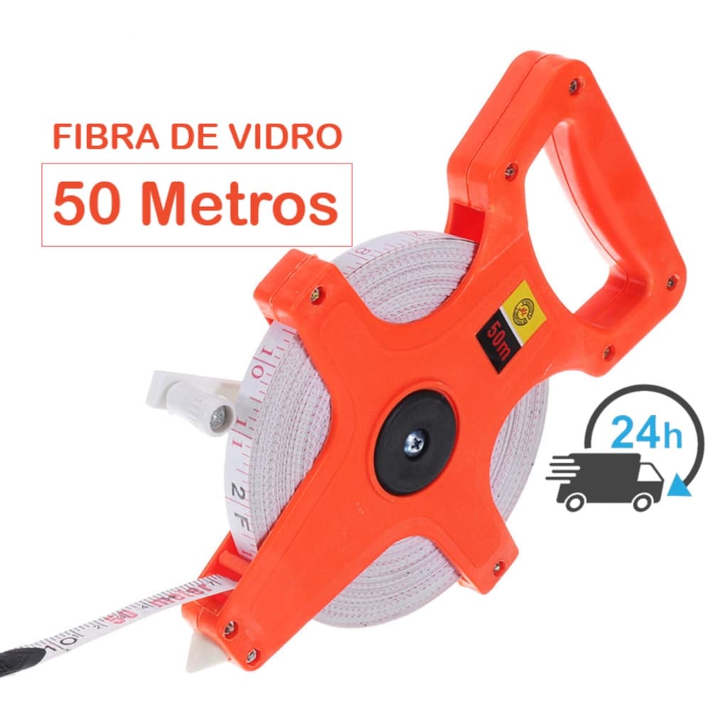Trena Longa Fita De Fibra Vidro Caixa Aberta 50m x 14mm