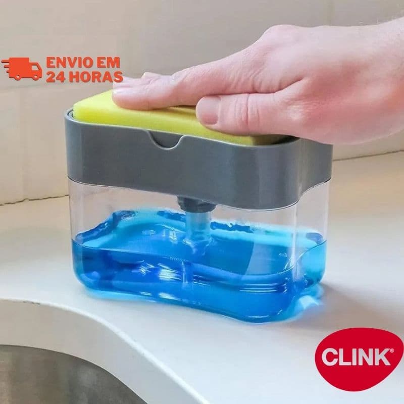Dispenser Sabao 2x1 Detergente Suporte Porta Bucha Esponja