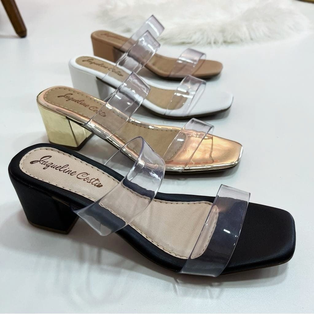 Tamanco Feminino Vinil Blogueira Confortável  Leve Delicado Casual Moda Tendência Hope Shoes