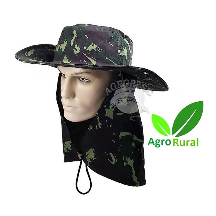 Chapéu de Pescador Camuflado Estilo Militar Com Aba Protetora. Proteção Contra O Sol Chuva Mosquitos