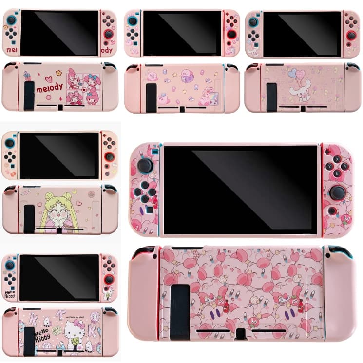 Estojo De Proteção Para TPU Nintendo Switch Oled NS cartoon Cor-De-Rosa Morango