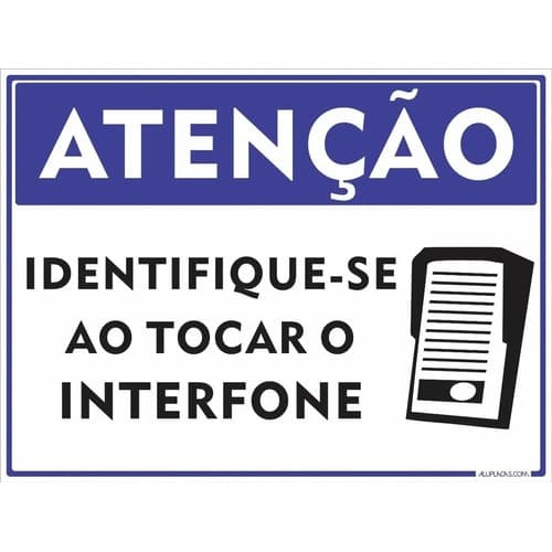 Placa Sinalização Para Interfone 30x20cm Em Alumínio