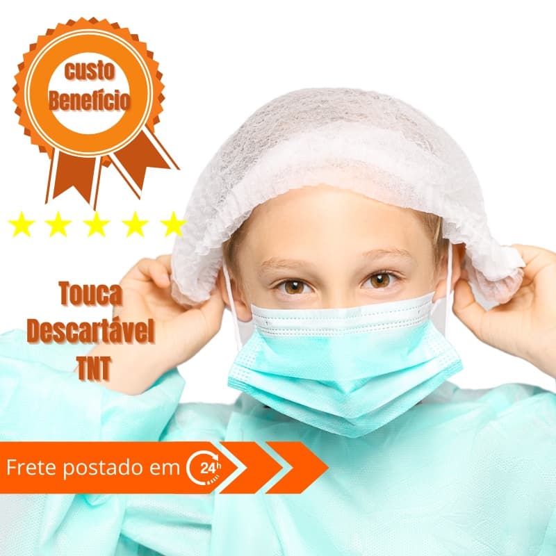 Touca Descartável TNT Branca 100 Unidades