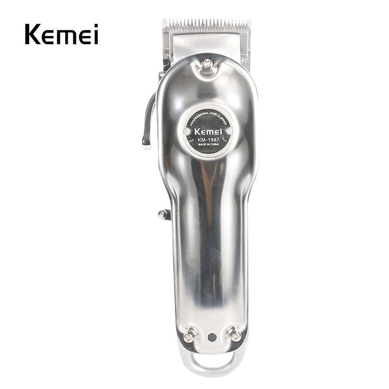 Máquina De Cortar Cabelo Elétrica Profissional De metal Kemei-km-1987 , Poderosa Sem Fio , Recarregável , Barbeiro