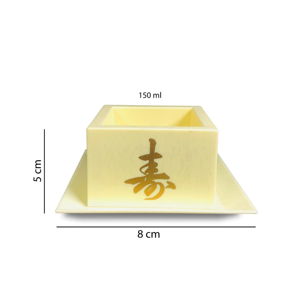 Kit C/ 4 Copos Sake Massu Saque Japones 150ml Creme