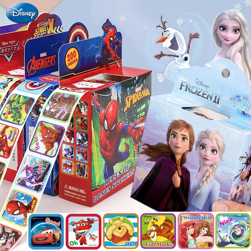 200Pcs Crianças Desenho Animado Princesa Congelada Sticker toys for girl Gift  Brinquedos Para Meninas Adesivos Caixa