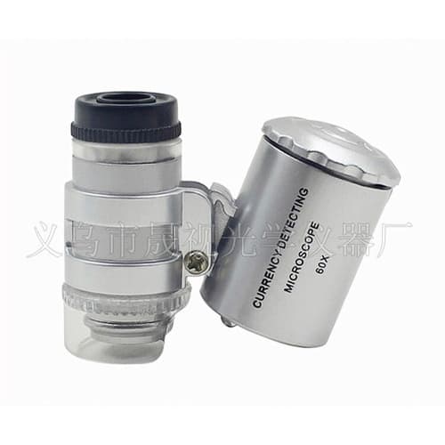 Microscopio Mini Led 60x - Lupa Selos, Moedas, Biologia