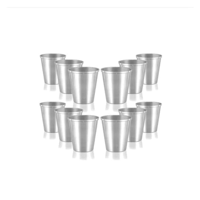 Kit com 12 copos em alumínio de 300 ml