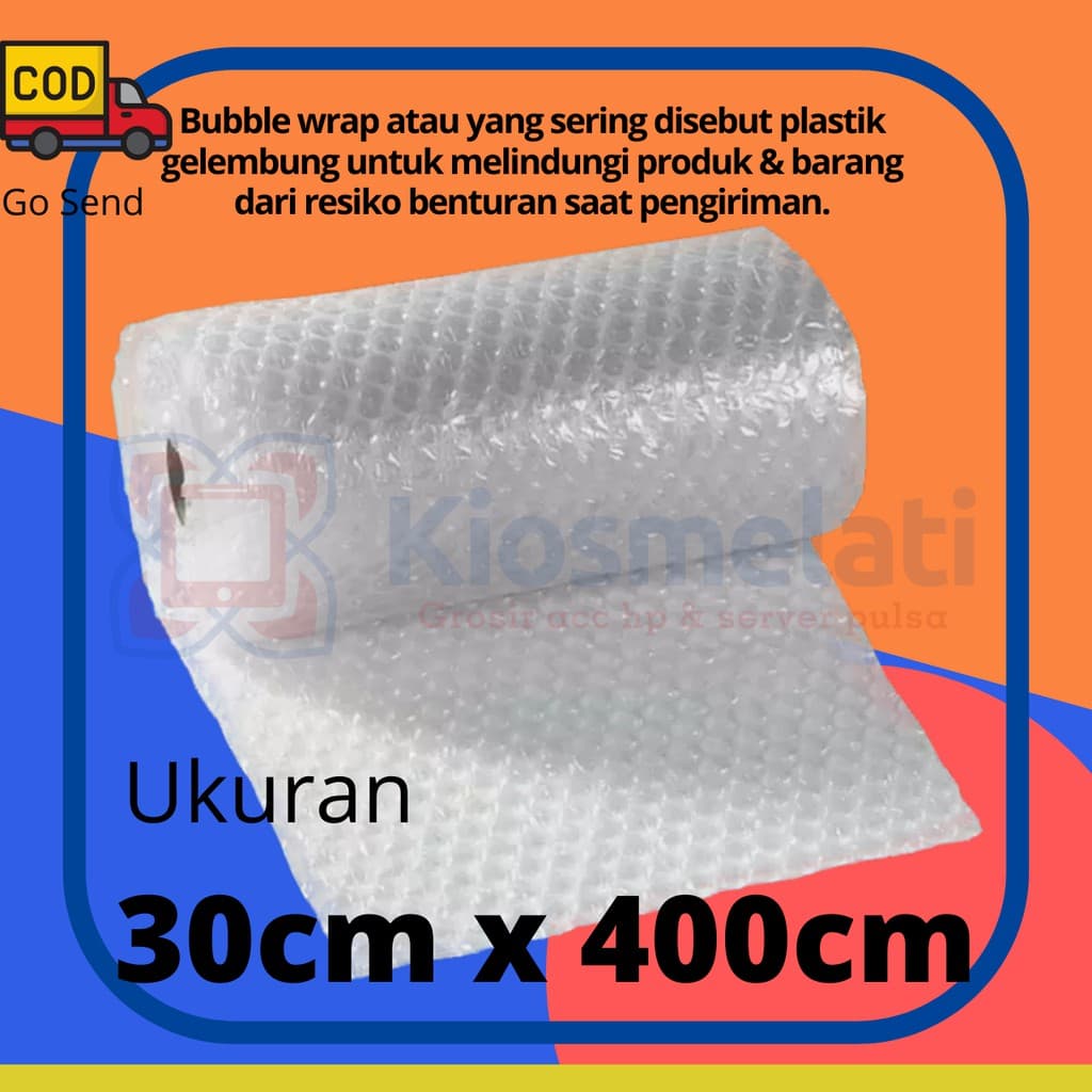 Plástico Bolha Branco Transparente 30cm x 4M Bom Grosso