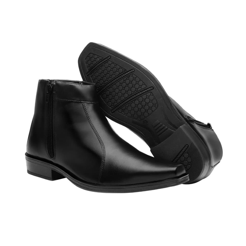 Bota Estilo Social Bertelli Cano Médio com Zíper 30002 - Preto