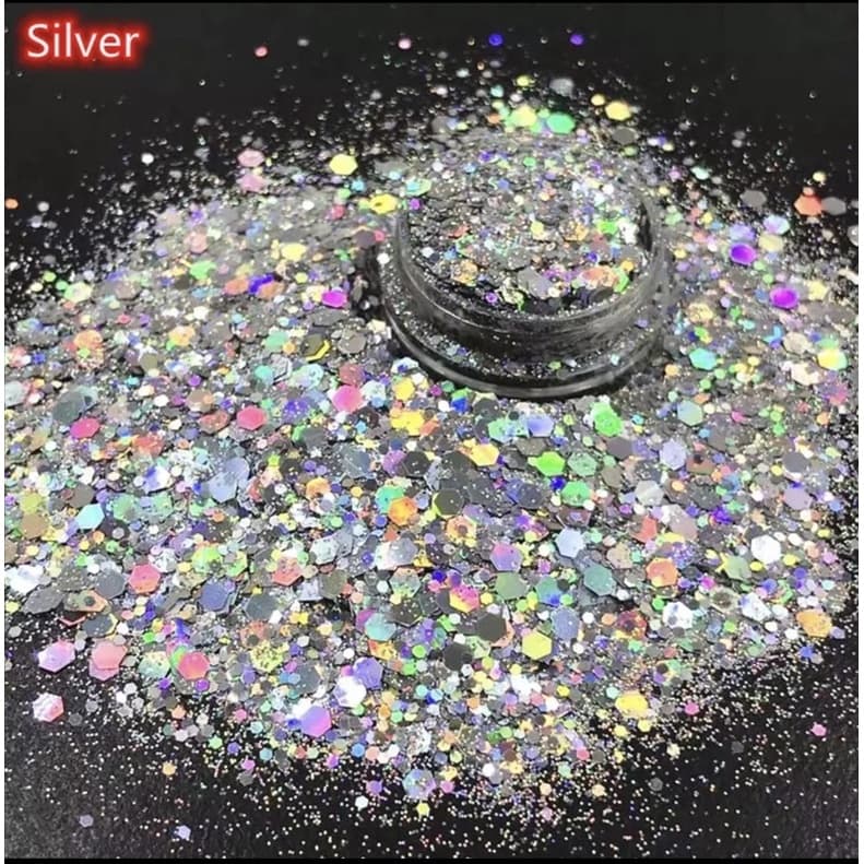 Glitter flocado Holográfico Nails/decoração/resina/unha 2g