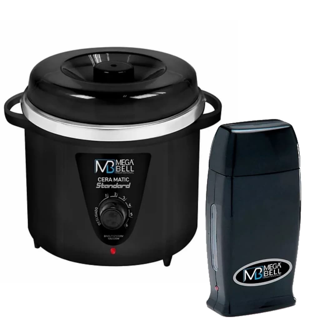 Kit Panela Depilação Termocera 700g Sem Refil + Aquecedor de Cera Roll-on
