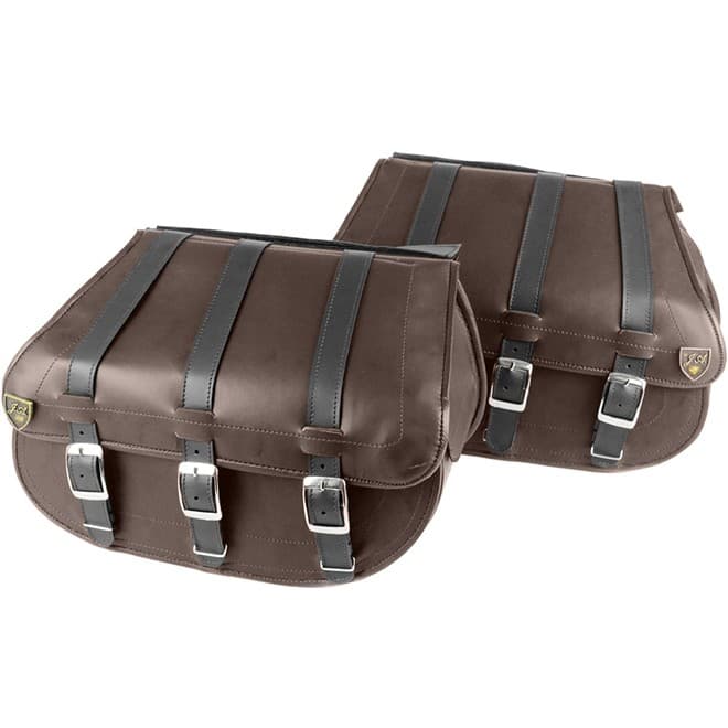 Alforge Lateral (Bolsa) Custom 25 Litros Couro Marrom Liso