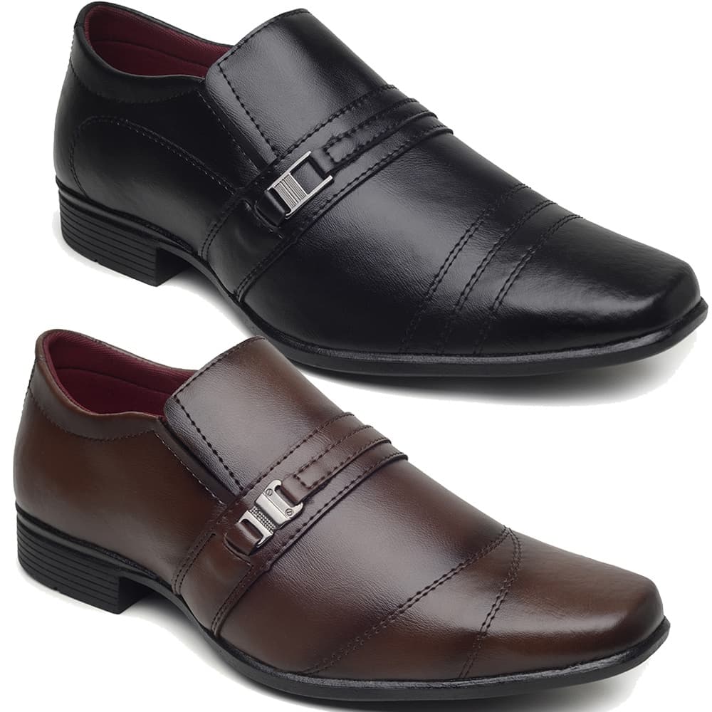 Kit 2 Pares Sapato Social Masculino Preto E Cappuccino