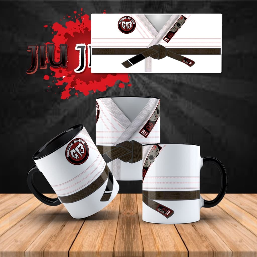 Caneca estilo Kimono jujitisu B13 BJJ personalizada com nome