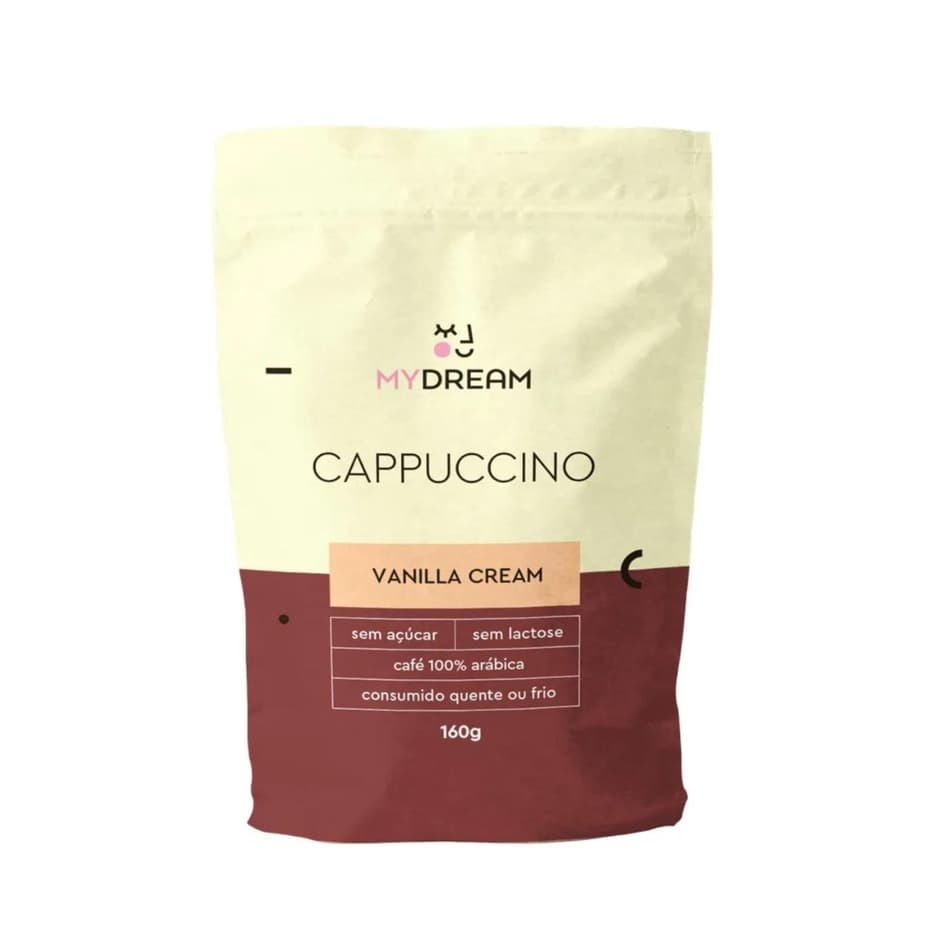 Cappuccino Vanilla Cream Sem Lactose E Açúcar My Dream 160g - Cappuccino de Baunilha Zero Lactose