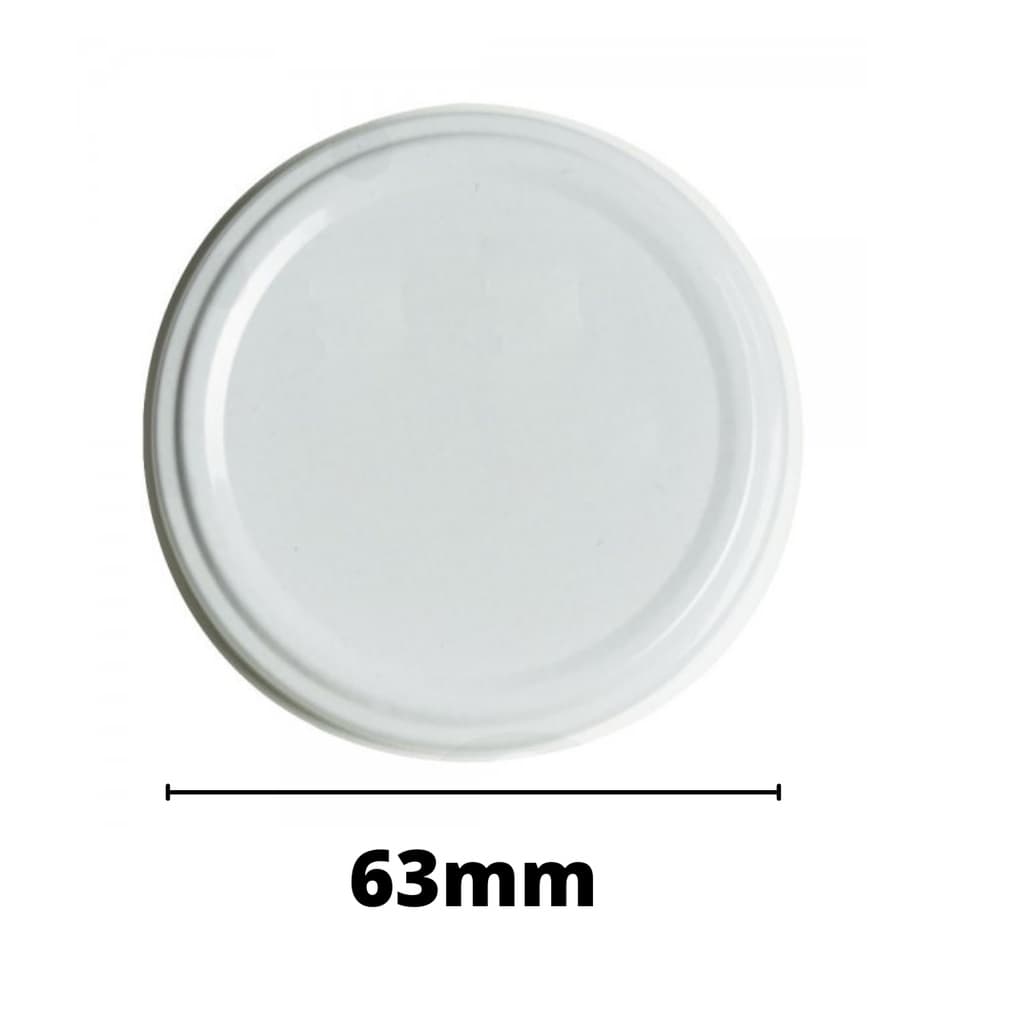 Tampa Para Vidro De Geleia Doces Branca 63mm - 100 Unidades
