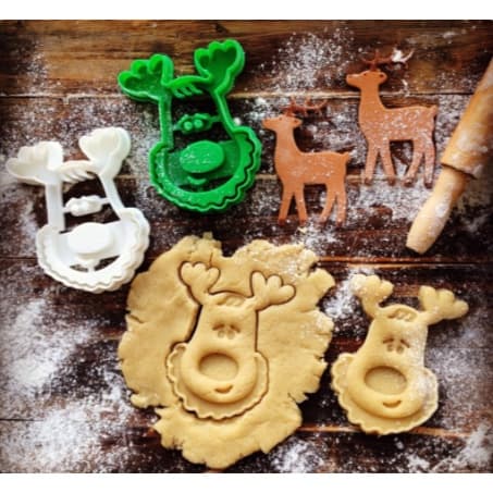 Cortador / Forma para Biscoito De Natal Formato "Rudolph" Rena  Impressão 3D Bolacha, Cookie, Massa, Pasta Americana.