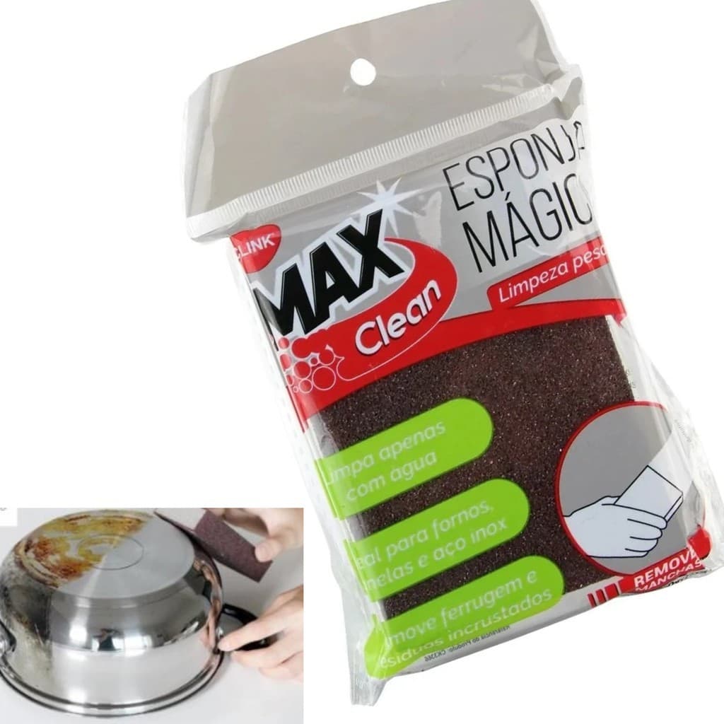 Esponja Mágica Remoção De Ferrugem e Limpeza Pesada Max Clean Clink Envio Imediato