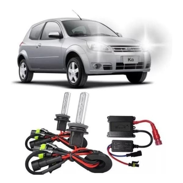 Kit Xenon Ford Ka 08/12 Farol Baixo E Farol Alto H4/2 8000k.