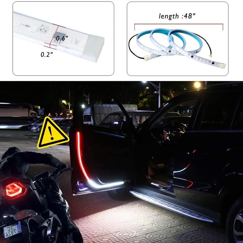 Luz Da Porta Do Carro Aviso De Abertura Luzes LED Decoração De Boas-Vindas Tiras Lâmpada Anti Colisão Traseira De Segura