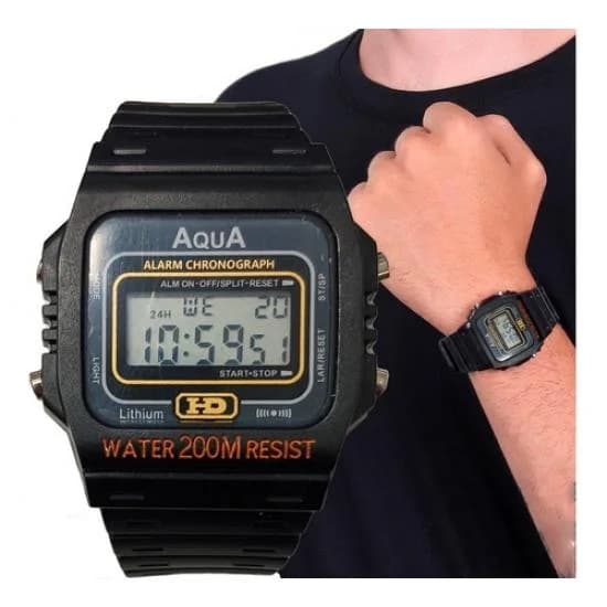 Relógio Masculino Aqua Original Digital Militar Esportivo Prova D'água 200m