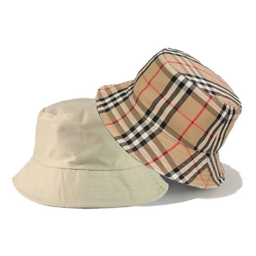Bone Chapeu Bucket Hat Dupla Face Xadrez Listrado Bege Caqui