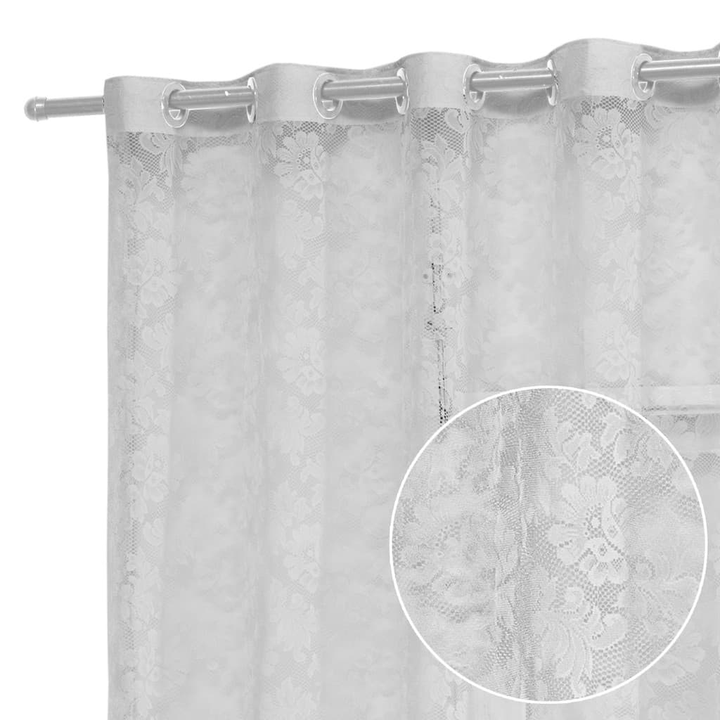 Cortina Serena 3 00x2 50 Em Renda Oriental Par Varão Simples Esticada