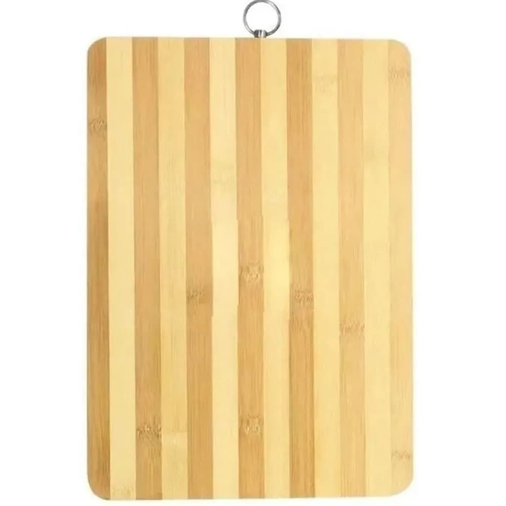 Tábua de Bambu Corte Churrasco Alça para Pendurar 34x24cm