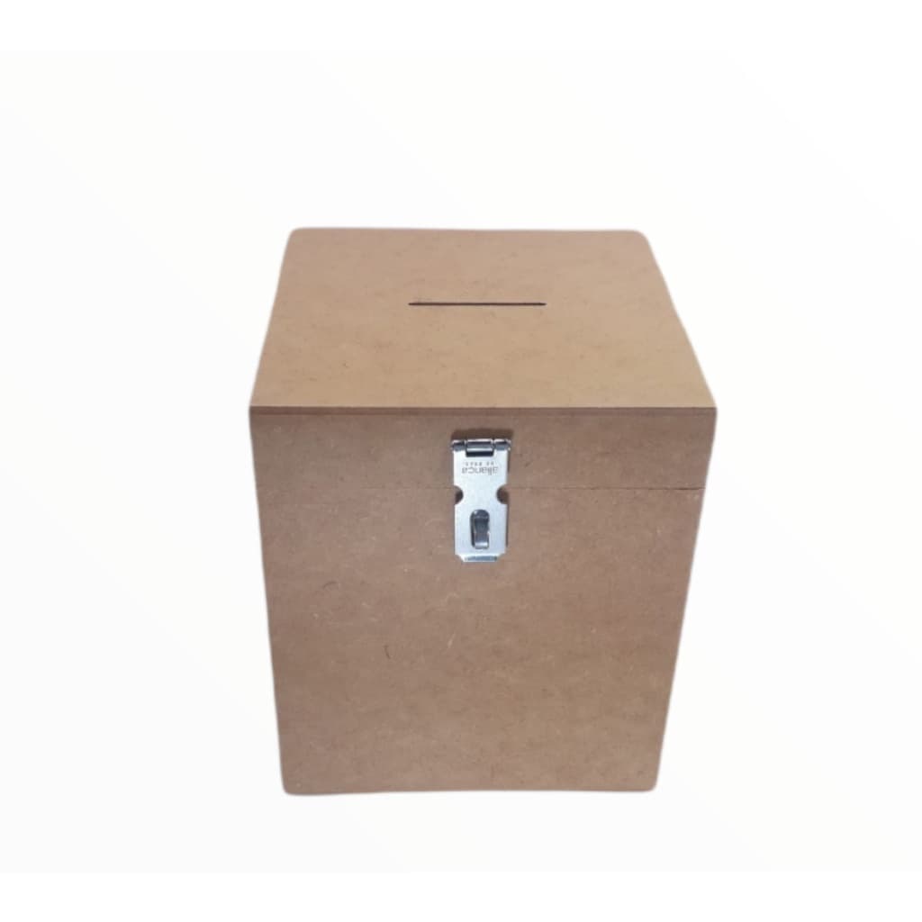 Caixa Cofre Cofrinho Com Fecho Para Cadeado Em MDF Cru.