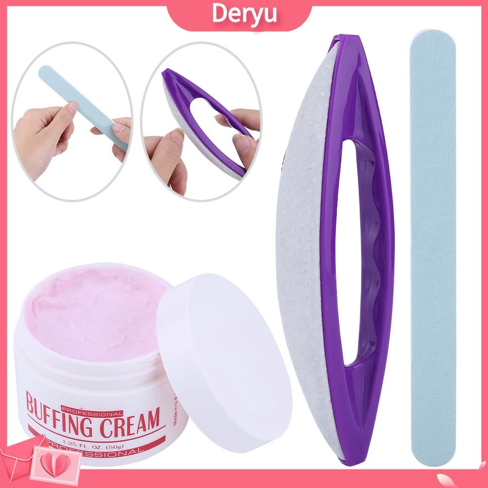 [Deryu]Conjunto / 3 Pçs Kit De Polimento / Cera / Esponja Para Polimento / Arte Em Unha